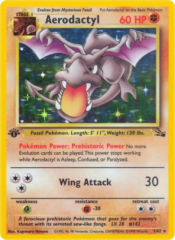Aerodactyl (1) 01/62 Unlimited Holofoil Fossil