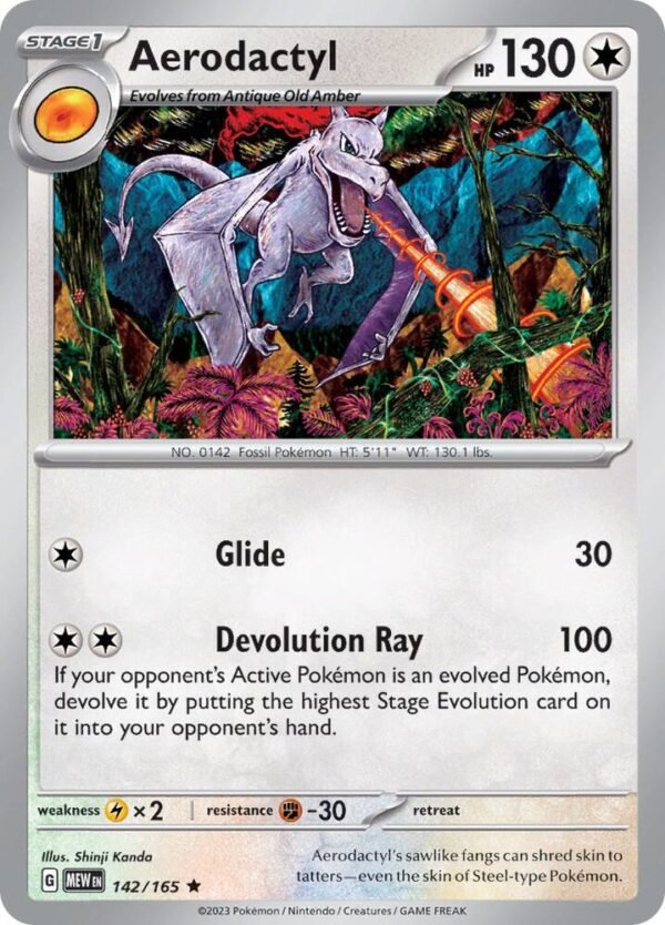 Aerodactyl 142/165 Reverse Holofoil SV: Scarlet & Violet 151 Aerodactyl 142/165 Reverse Holofoil SV: Scarlet & Violet 151