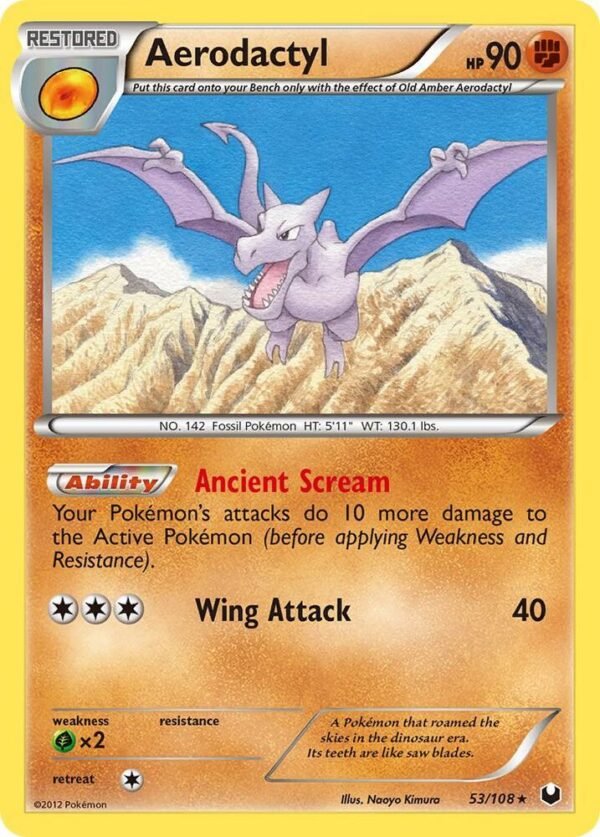 Aerodactyl 53/108 Reverse Holofoil Dark Explorers Aerodactyl 53/108 Reverse Holofoil Dark Explorers