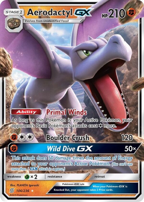 Aerodactyl GX 106/236 Holofoil SM – Unified Minds Aerodactyl GX 106/236 Holofoil SM – Unified Minds