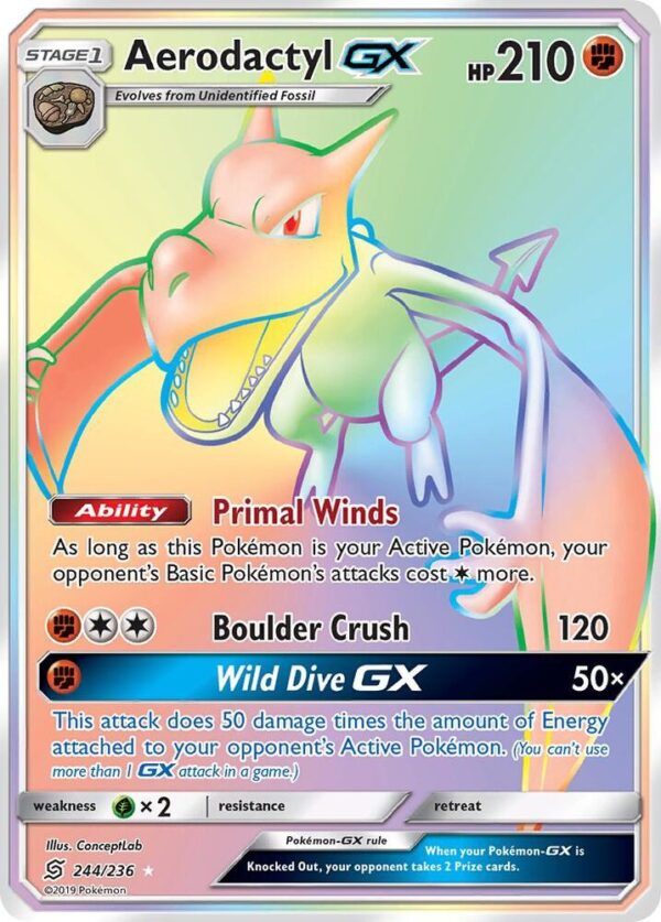 Aerodactyl GX (Secret) 244/236 Holofoil SM – Unified Minds