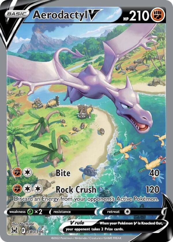 Aerodactyl V (Alternate Full Art) 180/196 Holofoil SWSH11: Lost Origin Aerodactyl V (Alternate Full Art) 180/196 Holofoil SWSH11: Lost Origin