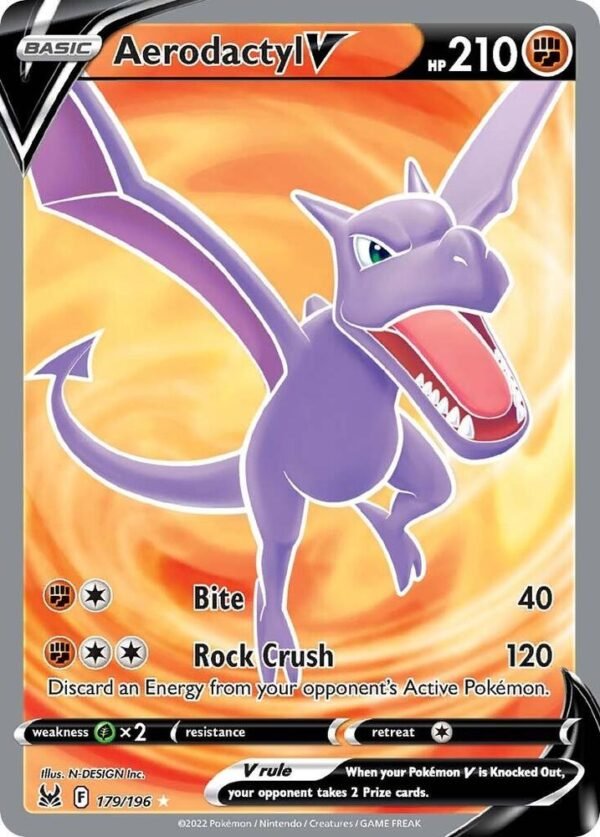 Aerodactyl V (Full Art) 179/196 Holofoil SWSH11: Lost Origin