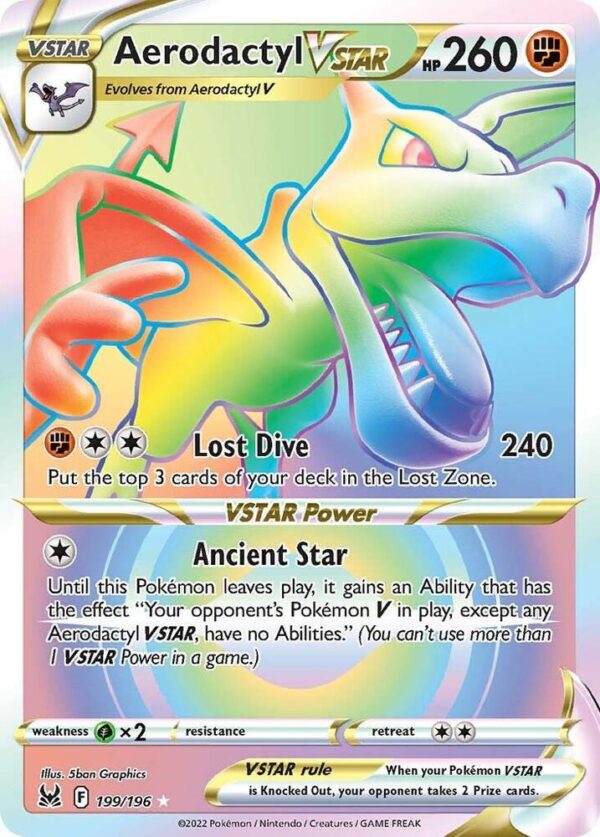 Aerodactyl VSTAR (Secret) 199/196 Holofoil SWSH11: Lost Origin Aerodactyl VSTAR (Secret) 199/196 Holofoil SWSH11: Lost Origin