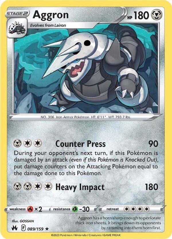 Aggron 089/159 Reverse Holofoil Crown Zenith Aggron 089/159 Reverse Holofoil Crown Zenith