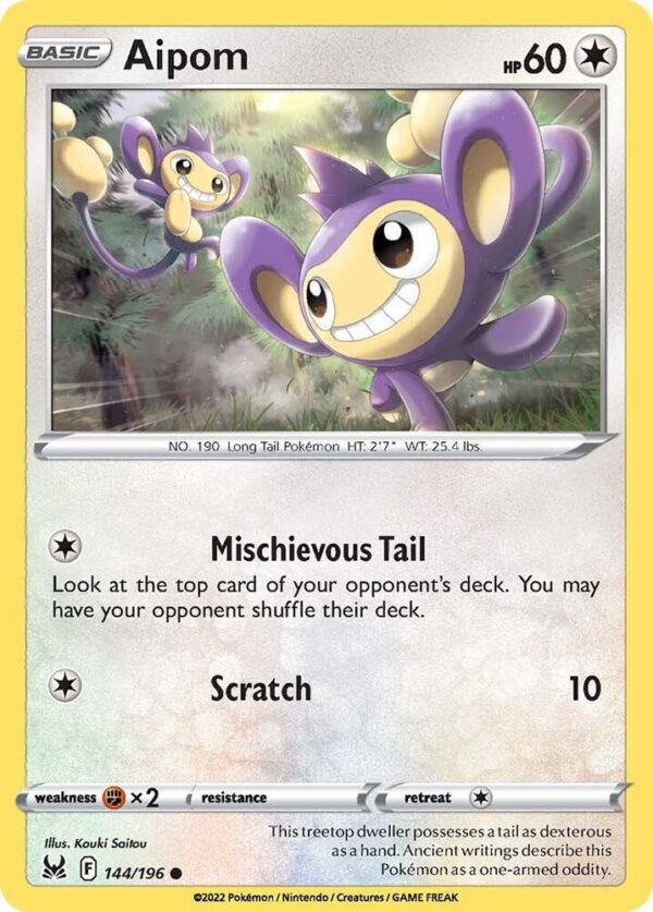 Aipom 144/196 Normal SWSH11: Lost Origin