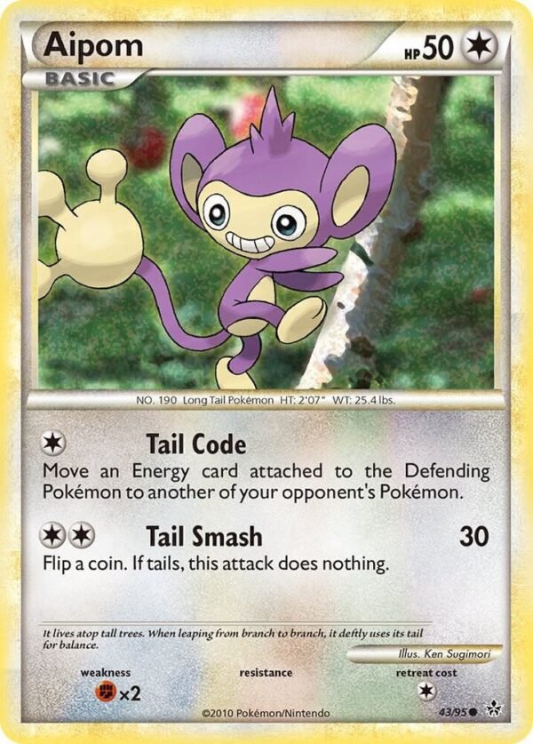 Aipom 43/95 Reverse Holofoil Unleashed Aipom 43/95 Reverse Holofoil Unleashed