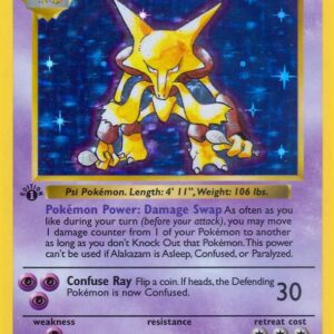 Alakazam 001/102 1st Edition Holofoil Base Set (Shadowless) Alakazam 001/102 1st Edition Holofoil Base Set (Shadowless)