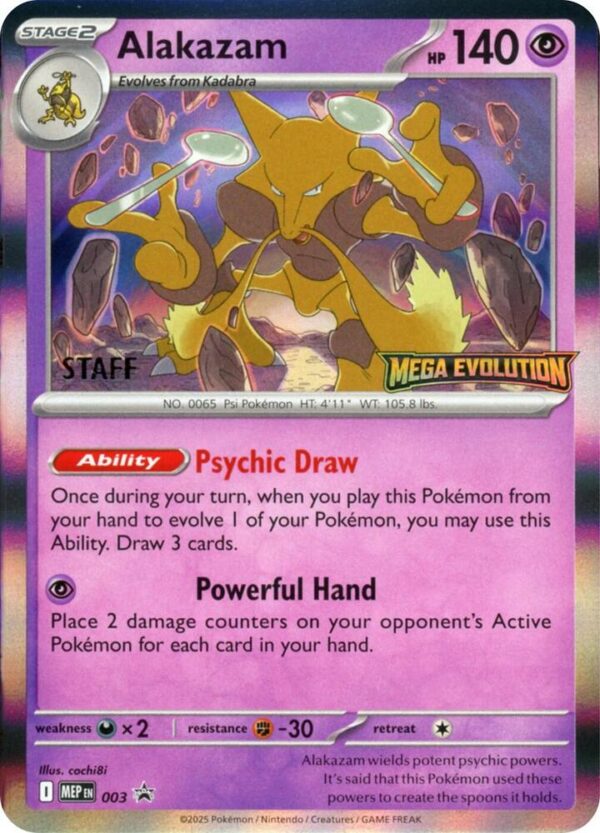 Alakazam 003 (Staff) Holofoil ME: Mega Evolution Promo