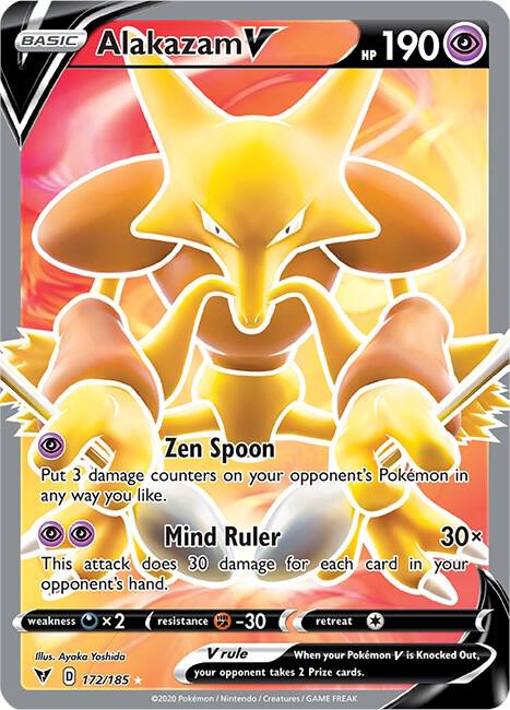 Alakazam V (Full Art) 172/185 Holofoil SWSH04: Vivid Voltage