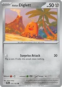 Alolan Diglett | 122/191 | Reverse Holofoil | SV08: Surging Sparks