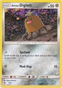 Alolan Diglett | 9/12 | 009/012 | Holofoil | McDonald's Promos 2017