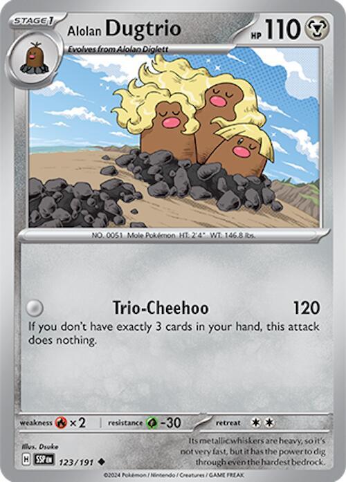 Alolan Dugtrio 123/191 Normal SV08: Surging Sparks