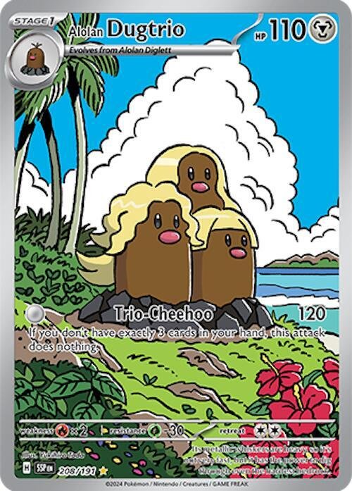 Alolan Dugtrio 208/191 Holofoil SV08: Surging Sparks Alolan Dugtrio 208/191 Holofoil SV08: Surging Sparks