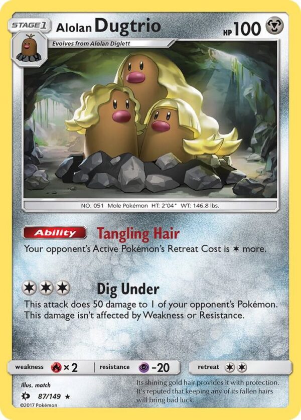 Alolan Dugtrio 87/149 Reverse Holofoil SM Base Set