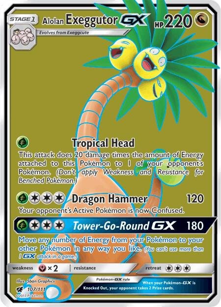 Alolan Exeggutor GX (Full Art) 107/111 Holofoil SM – Crimson Invasion Alolan Exeggutor GX (Full Art) 107/111 Holofoil SM – Crimson Invasion