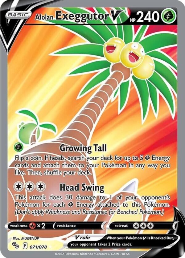 Alolan Exeggutor V (Full Art) 071/078 Holofoil Pokemon GO