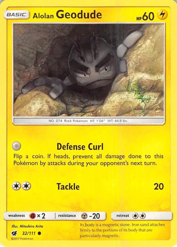Alolan Geodude 32/111 Normal SM – Crimson Invasion