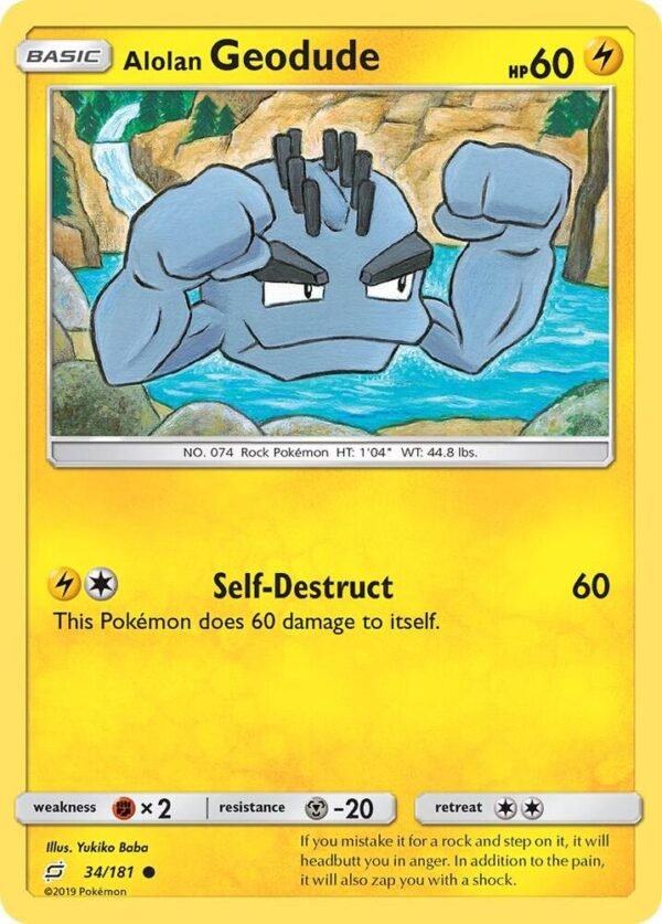 Alolan Geodude (34) 34/181 Normal SM – Team Up Alolan Geodude (34) 34/181 Normal SM – Team Up