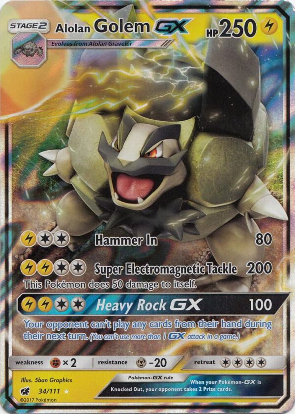 Alolan Golem GX 34/111 Holofoil SM – Crimson Invasion