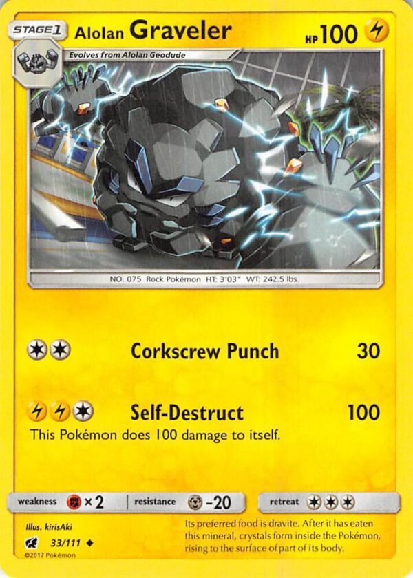 Alolan Graveler 33/111 Normal SM – Crimson Invasion