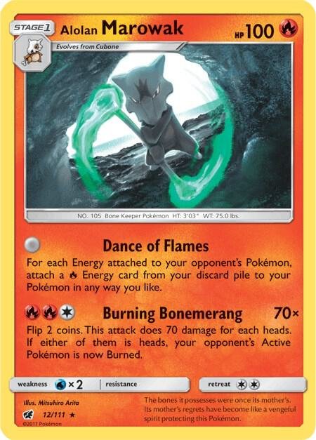 Alolan Marowak 12/111 Reverse Holofoil SM – Crimson Invasion