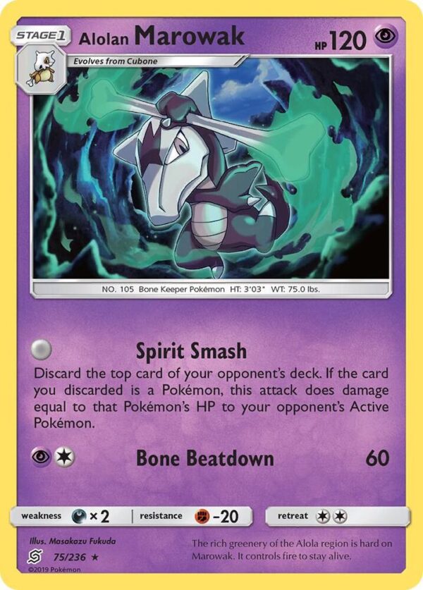 Alolan Marowak 75/236 Reverse Holofoil SM – Unified Minds