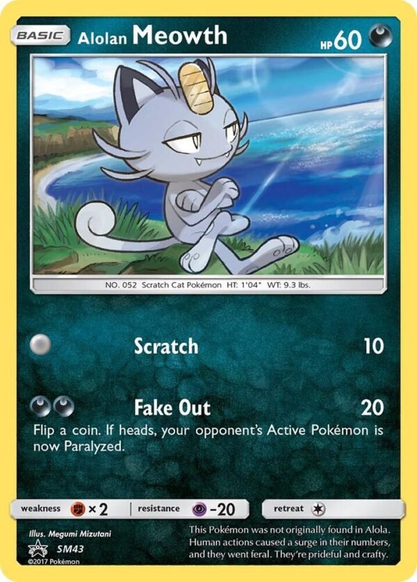 Alolan Meowth SM43 Holofoil SM Promos Alolan Meowth SM43 Holofoil SM Promos