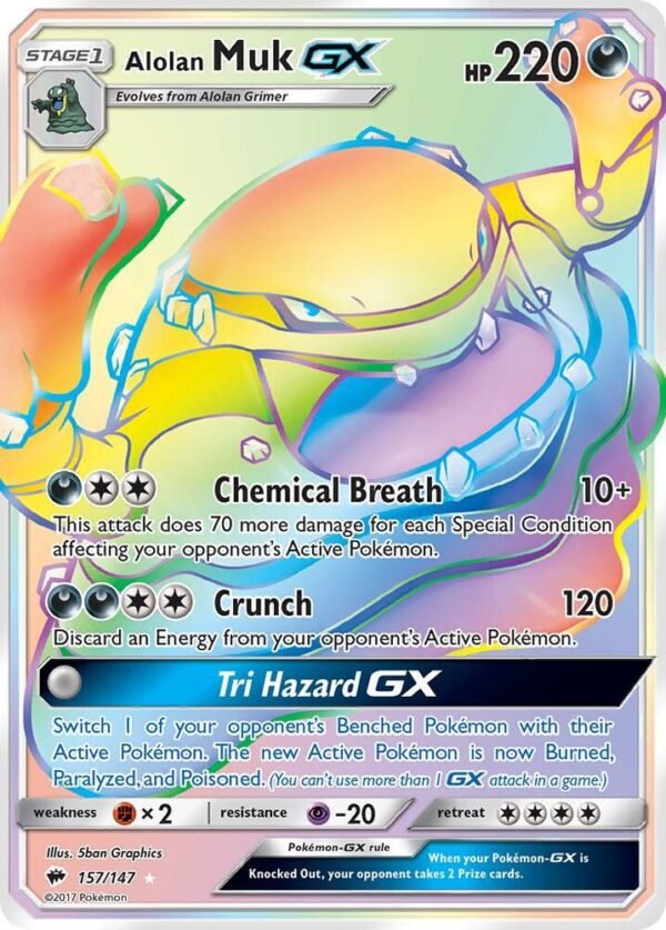 Alolan Muk GX (Secret) 157/147 Holofoil SM – Burning Shadows