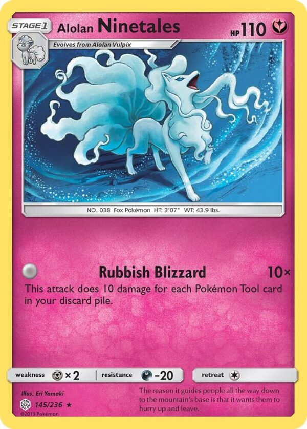 Alolan Ninetales 145/236 Reverse Holofoil SM – Cosmic Eclipse