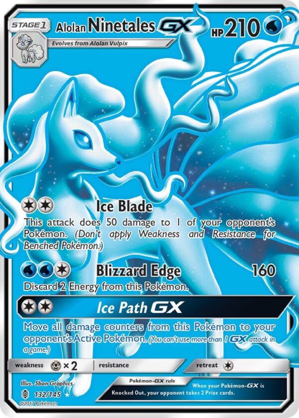 Alolan Ninetales GX (Full Art) 132/145 Holofoil SM – Guardians Rising