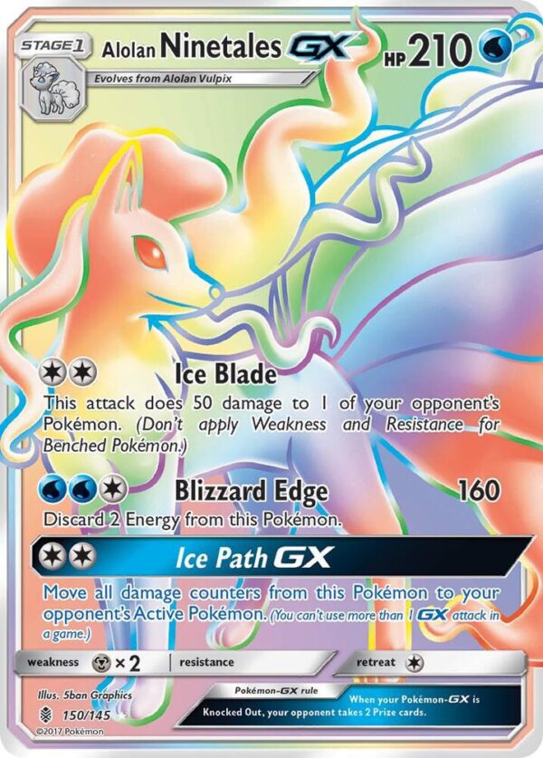 Alolan Ninetales GX (Secret) 150/145 Holofoil SM – Guardians Rising