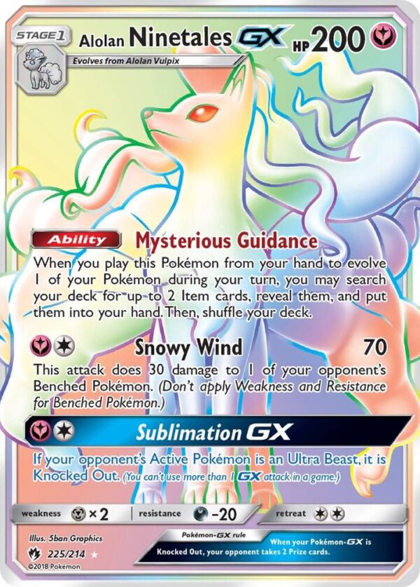 Alolan Ninetales GX (Secret) 225/214 Holofoil SM – Lost Thunder