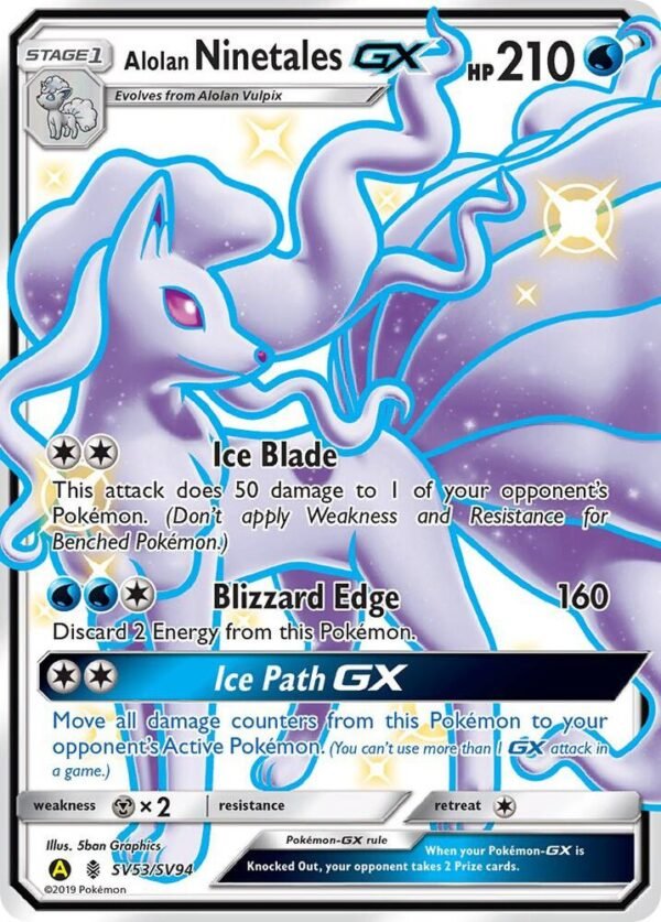 Alolan Ninetales GX SV53/SV94 Holofoil Hidden Fates: Shiny Vault Alolan Ninetales GX SV53/SV94 Holofoil Hidden Fates: Shiny Vault