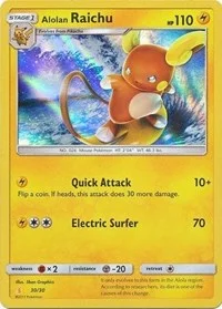 Alolan Raichu (#30 Holofoil) | 30/30 | Holofoil | SM Trainer Kit: Lycanroc & Alolan Raichu