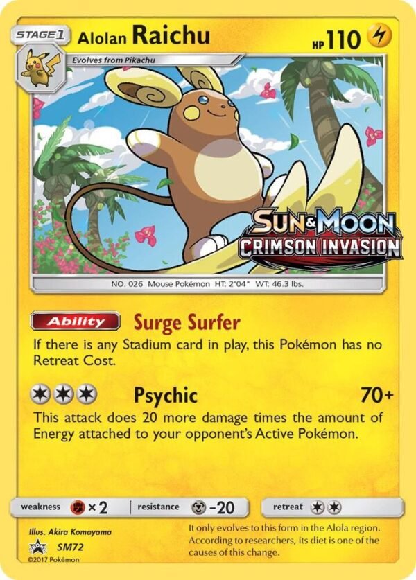 Alolan Raichu SM72 (Prerelease) Holofoil SM Promos