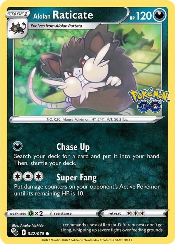 Alolan Raticate 042/078 Reverse Holofoil Pokemon GO