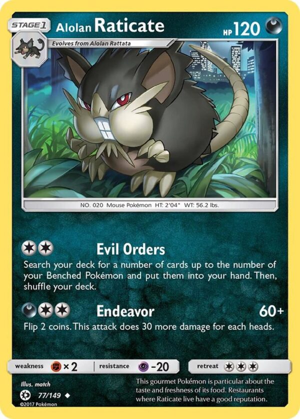 Alolan Raticate 77/149 Normal SM Base Set Alolan Raticate 77/149 Normal SM Base Set