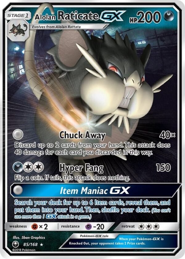 Alolan Raticate GX 85/168 Holofoil SM – Celestial Storm