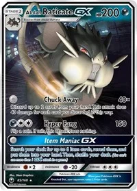 Alolan Raticate GX | 85/168 | Holofoil | SM - Celestial Storm