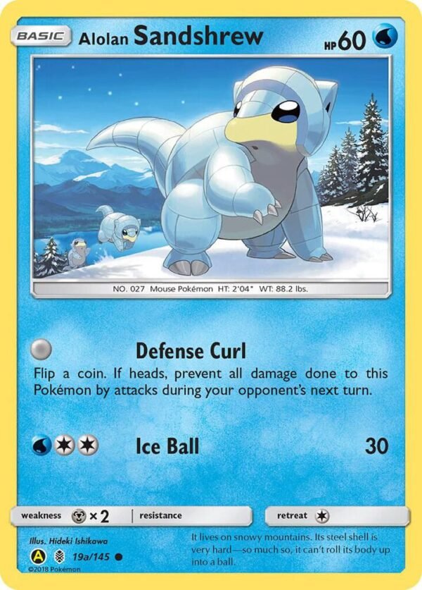 Alolan Sandshrew 19a/145 019a/145 Holofoil Alternate Art Promos Alolan Sandshrew 19a/145 019a/145 Holofoil Alternate Art Promos