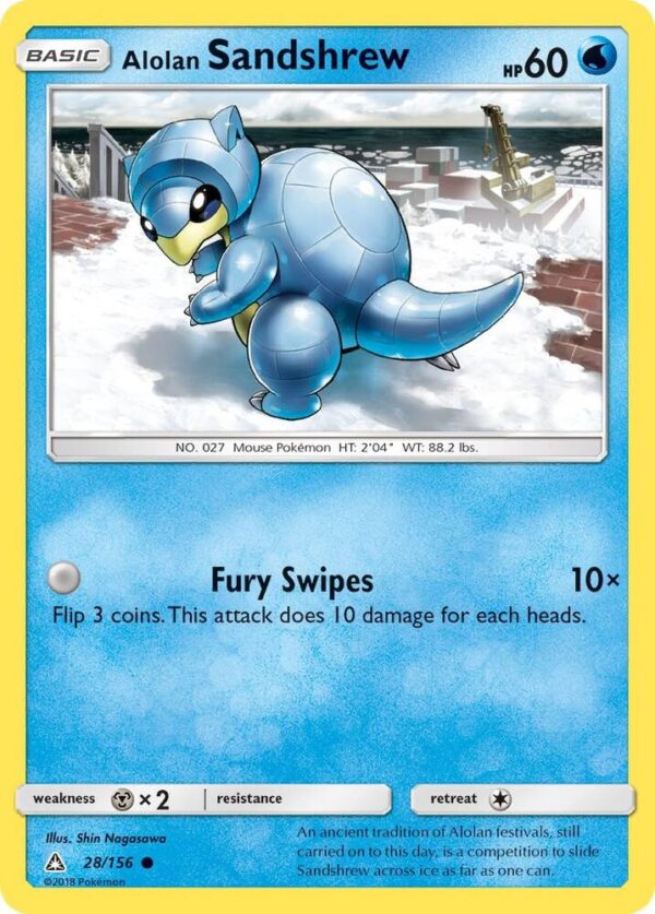 Alolan Sandshrew 28/156 Reverse Holofoil SM – Ultra Prism Alolan Sandshrew 28/156 Reverse Holofoil SM – Ultra Prism