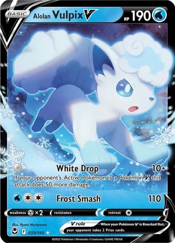 Alolan Vulpix V 033/195 Holofoil SWSH12: Silver Tempest Alolan Vulpix V 033/195 Holofoil SWSH12: Silver Tempest