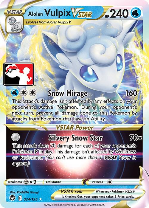 Alolan Vulpix VSTAR 034/195 Holofoil Prize Pack Series Cards