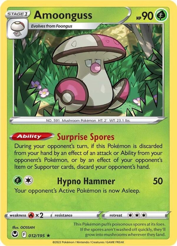 Amoonguss 012/195 Reverse Holofoil SWSH12: Silver Tempest