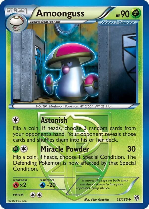 Amoonguss (Team Plasma) 13/135 Reverse Holofoil Plasma Storm Amoonguss (Team Plasma) 13/135 Reverse Holofoil Plasma Storm