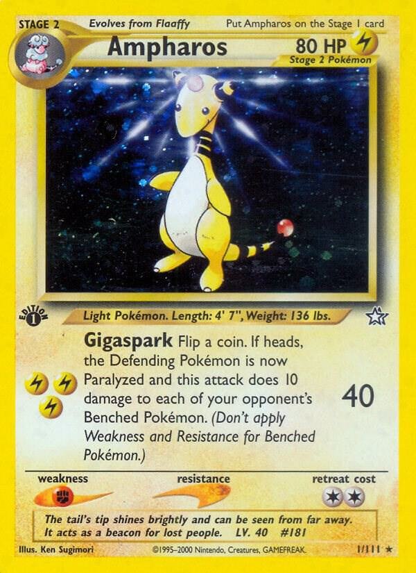 Ampharos 001/111 1st Edition Holofoil Neo Genesis