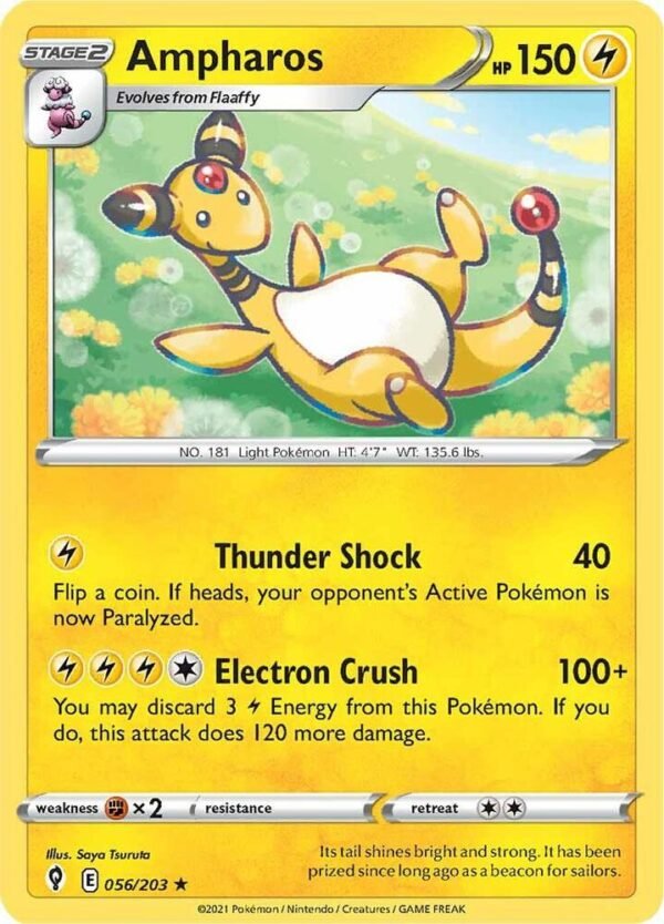 Ampharos 056/203 Reverse Holofoil SWSH07: Evolving Skies