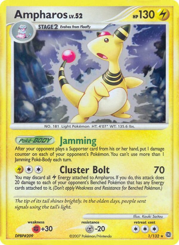 Ampharos 1/132 (DP Secret Wonders) 001/132 Normal Deck Exclusives