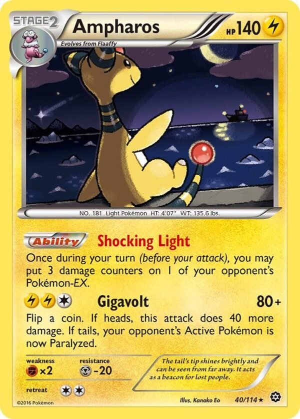 Ampharos 40/114 Reverse Holofoil XY – Steam Siege Ampharos 40/114 Reverse Holofoil XY – Steam Siege